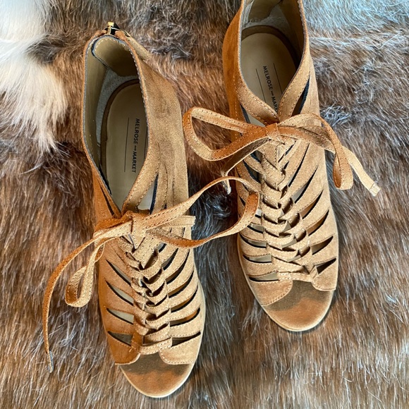 Faux Suede lace up heels